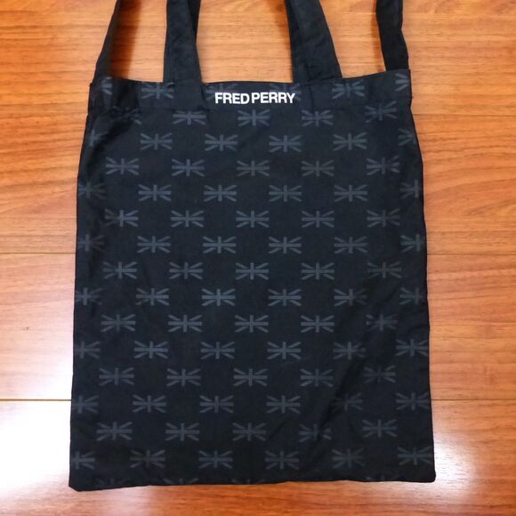Fred Perry Tote Bag Black Laurel Wreath Logo Carryall Shopper Crossbody Nylon - Picture 7 of 11